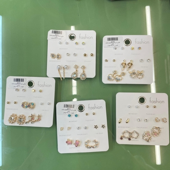 پک گوشواره هفت جفتی طلایی